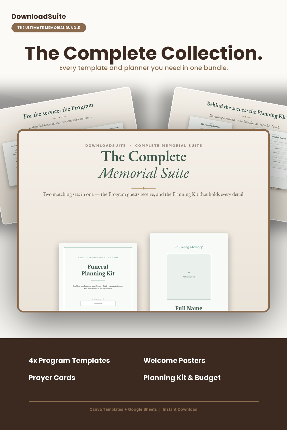 Complete Memorial Suite & Celebration of Life Bundle (Canva + PDF + Spreadsheets)