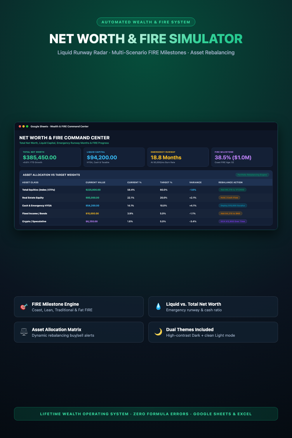 Net Worth Tracker & FIRE Wealth Simulator