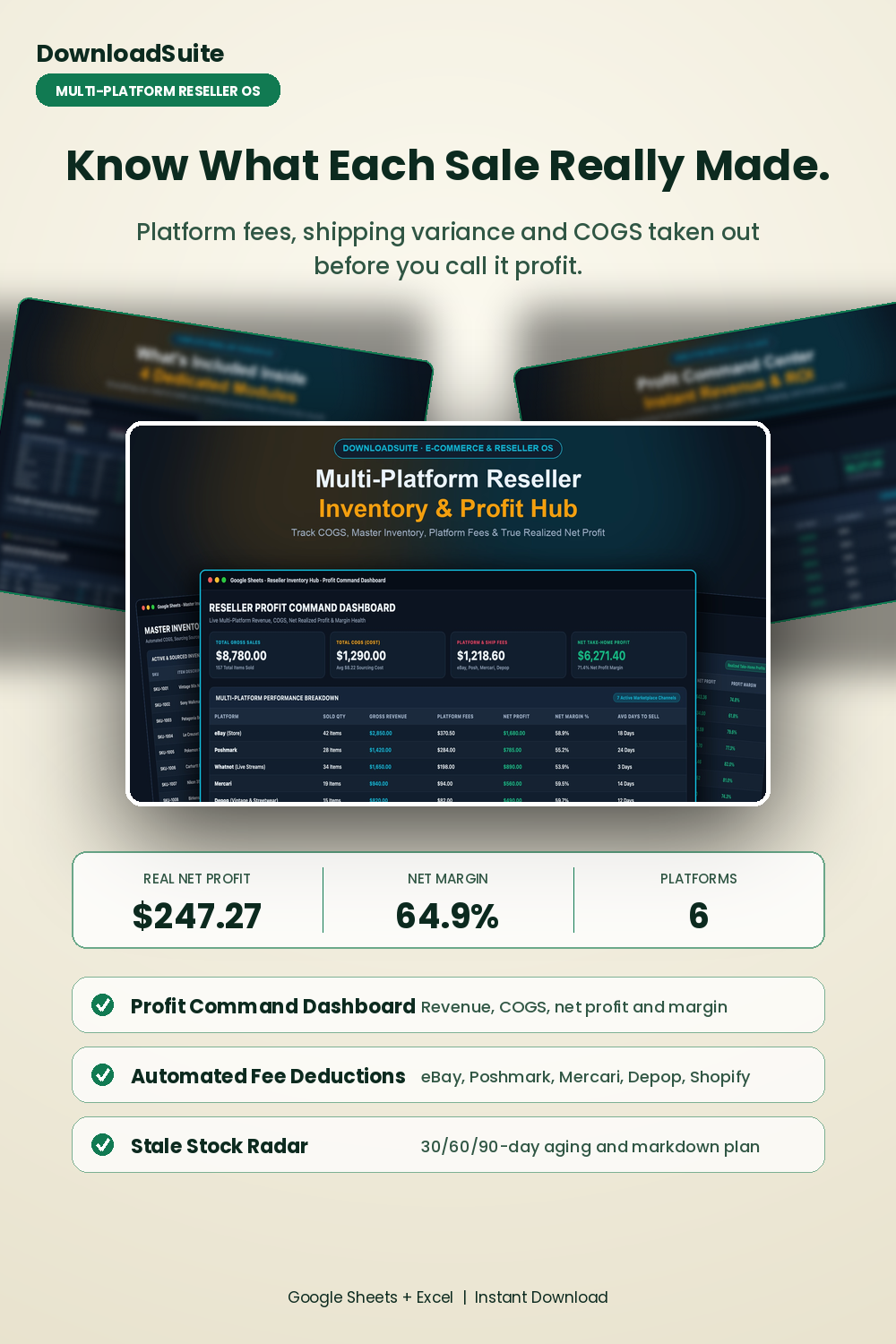 Multi-Platform Reseller Inventory & Profit Spreadsheet