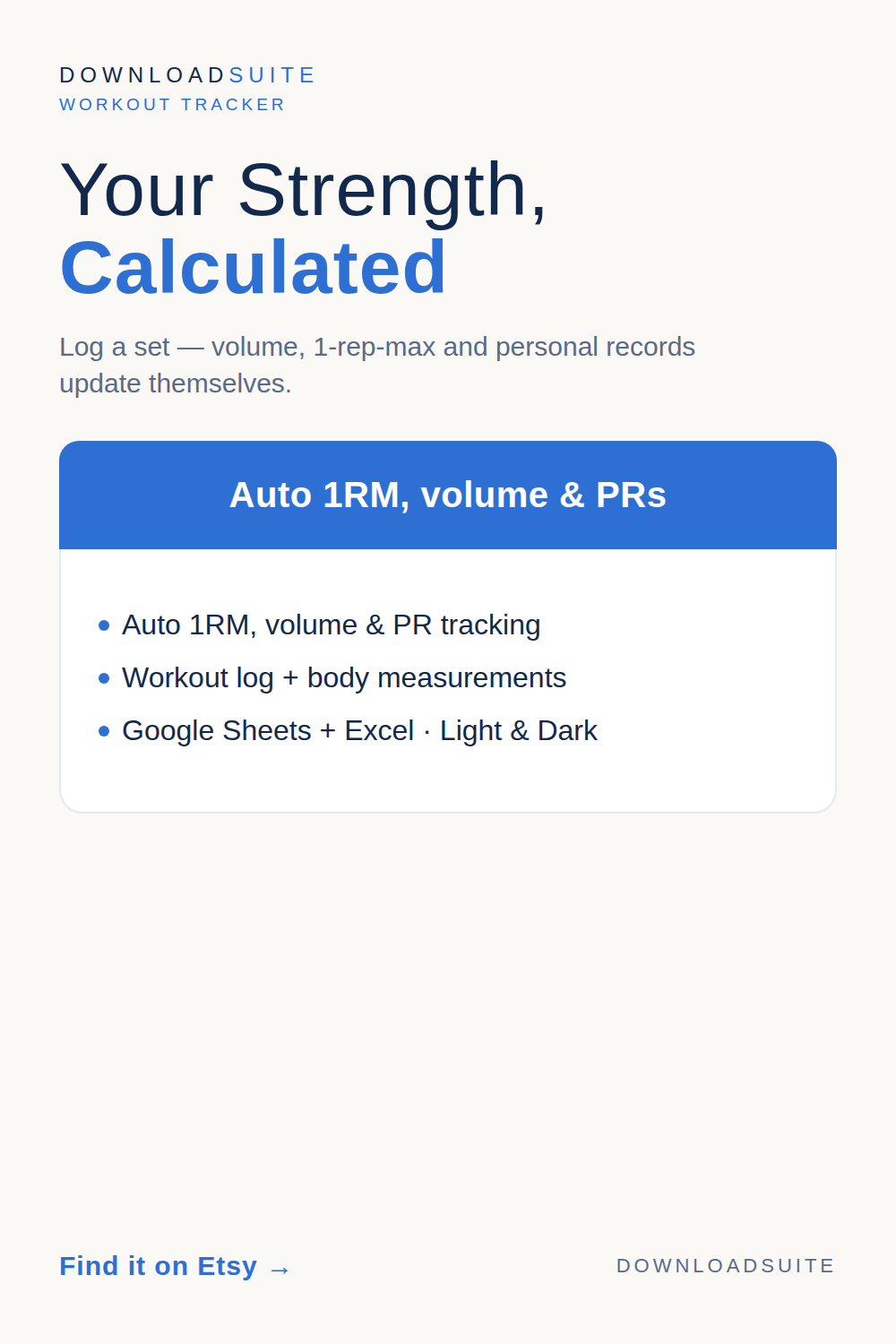 Workout Tracker Spreadsheet